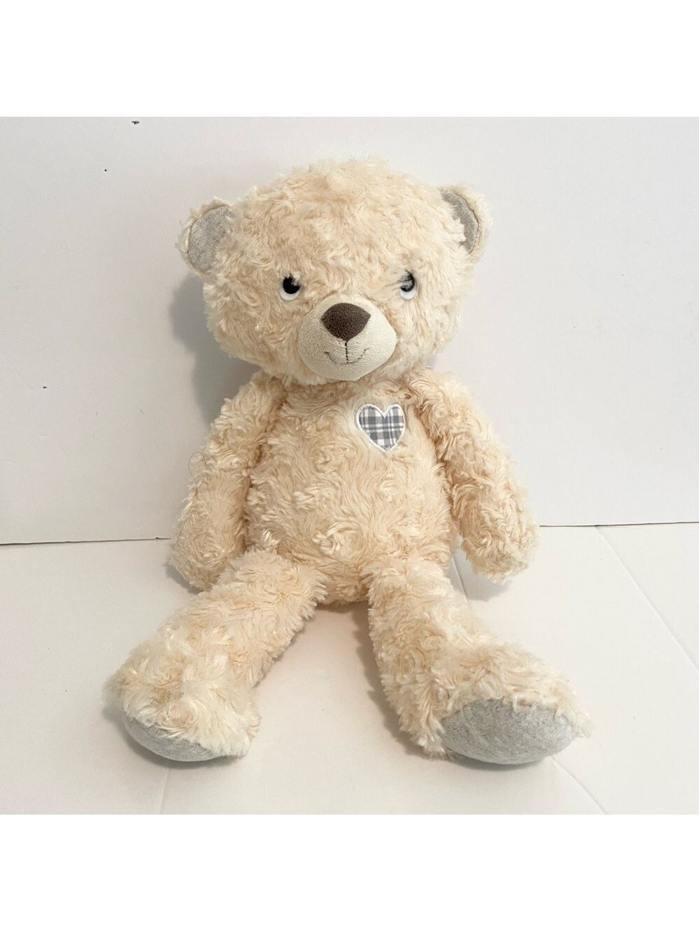 Hallmark Teddy Bear Plush Stuffed Animal Love You More & More Checkered Heart